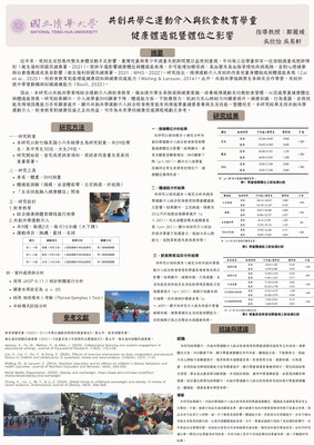 共創共學之運動介入與飲食教育學童健康體適能暨體位之影響圖片